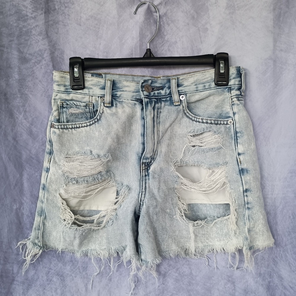 American Eagle Mom Shorts Distressed High Rise Denim Cutoff Shorts